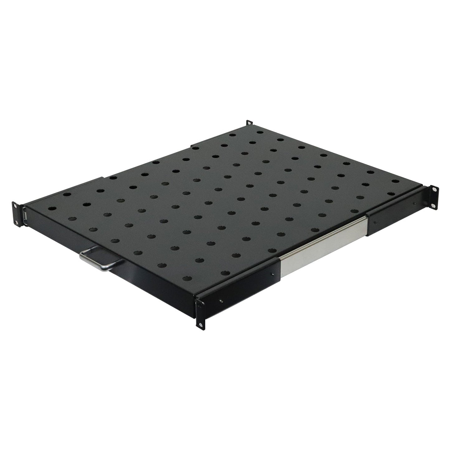Aeons Premium 1U Rack Mount Vented 4-Post Sliding Shelf, 22-inch Depth