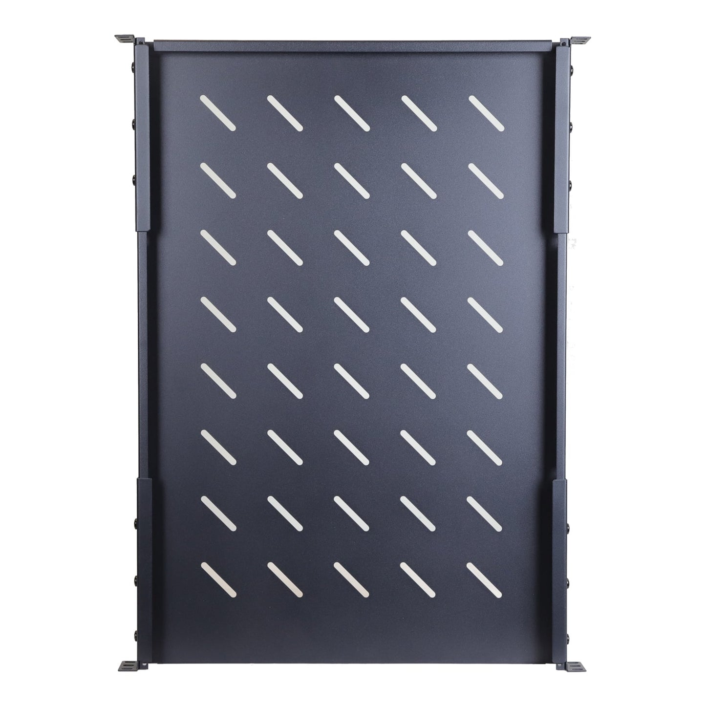 Aeons Universal 1U Rack Mount Vented 4-Post Fixed Shelf, Adjustable Mounting, 26-inch Depth