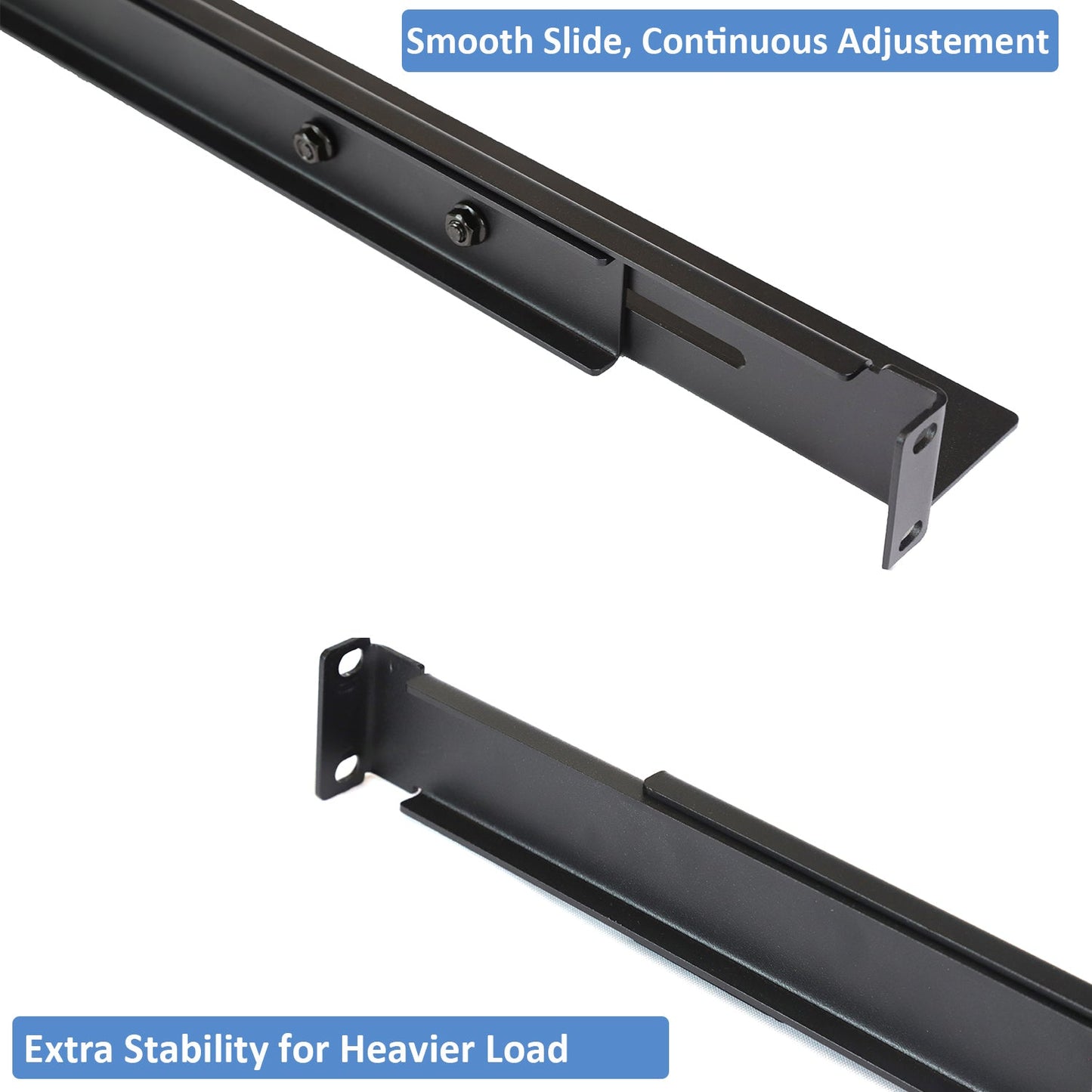 Aeons Universal 1U Adjustable Rack Mount Server Shelf Rails, up to 33.5-inch Depth