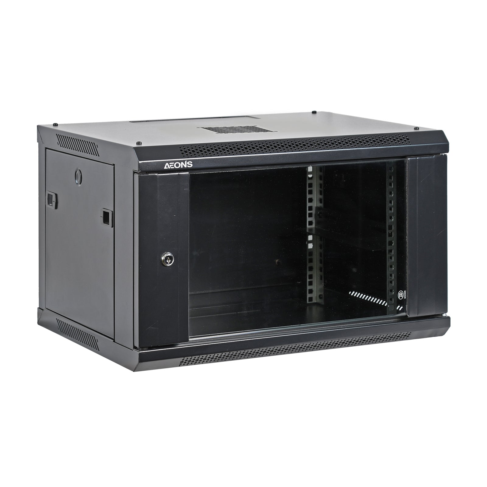 6U Wall Rack Cabinet Switch Depth Glass Door