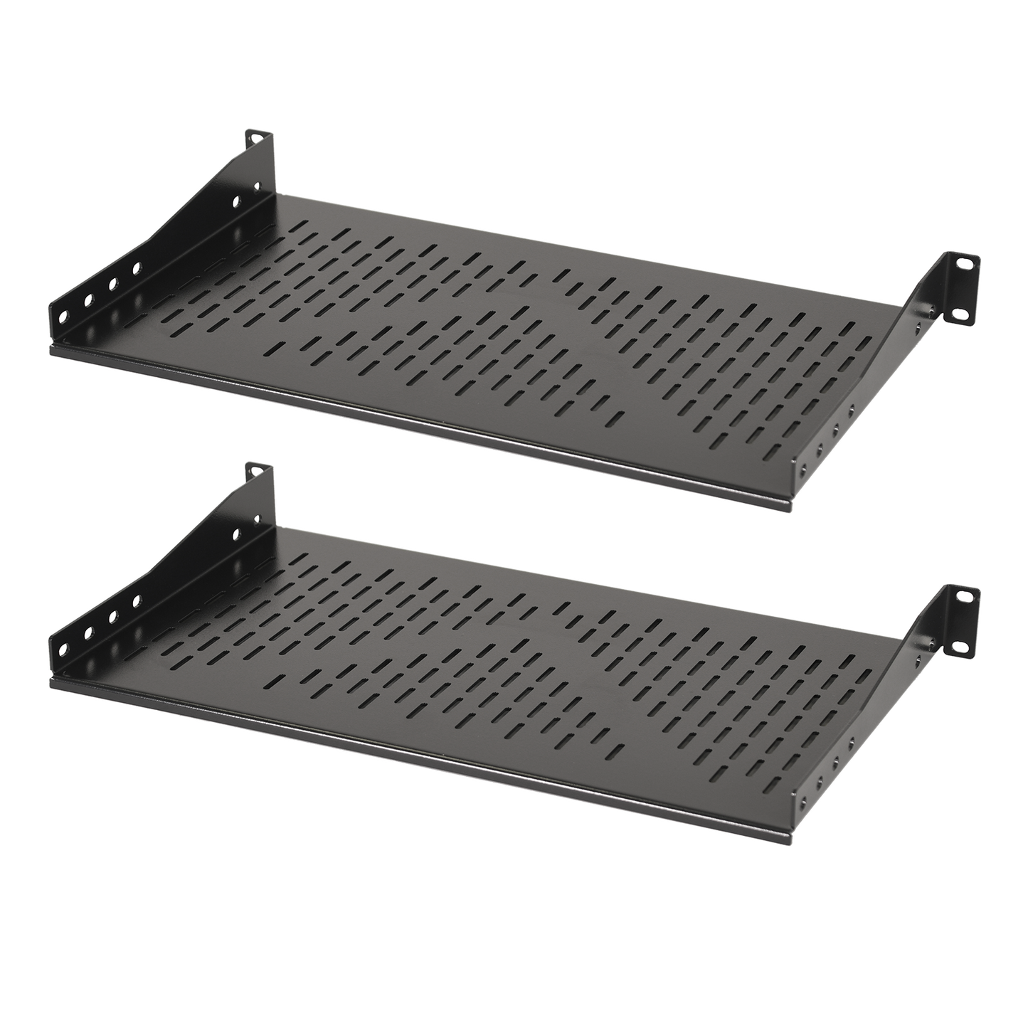 Aeons Premium 1U Server Rack Mount Vented Cantilever Shelf, 10-inch Depth, Heavy Duty, 2-Pack