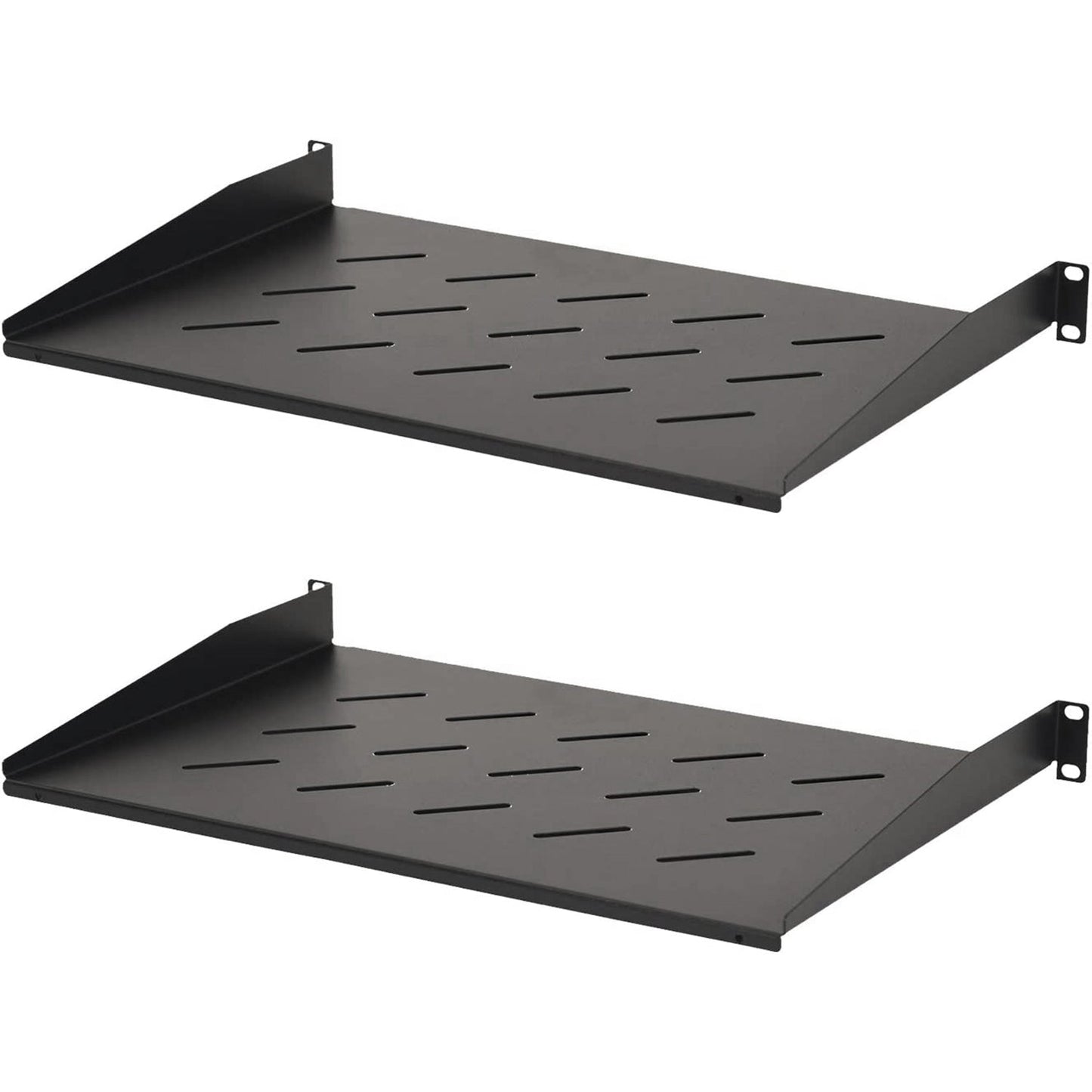 Aeons Universal 1U Rack Mount Vented Cantilever Shelf, 12-inch Depth, 2-Pack
