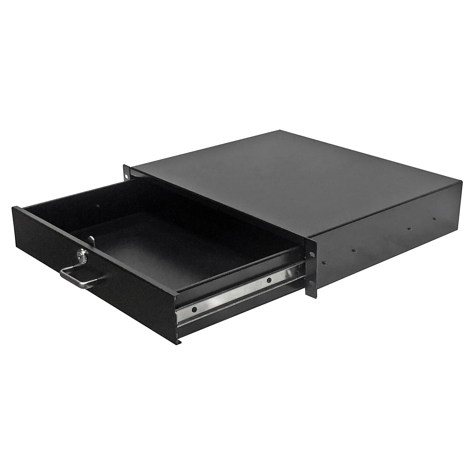Aeons Premium 2U Rack Mount Sliding Drawer, Server Storage Cabinet Case with Lock
