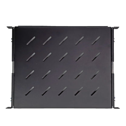 Aeons Universal 1U Rack Mount Vented 4-Post Sliding Shelf, Adjustable Mounting, 14-inch Depth
