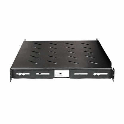 Aeons Universal 1U Rack Mount Vented 4-Post Sliding Shelf, Adjustable Mounting, 14-inch Depth