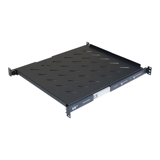 Aeons Universal 1U Rack Mount Vented 4-Post Sliding Shelf, Adjustable Mounting, 20-inch Depth