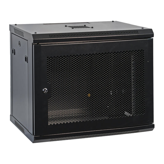 Aeons Pro Series 9U Wall-Mount Rack Cabinet, Switch-Depth, Vented Door