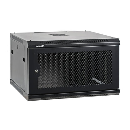 Aeons Pro Series 6U Wall-Mount Rack Cabinet, Mid-Depth, Vented Door