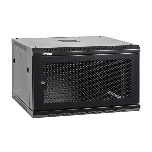 Aeons Pro Series 6U Wall-Mount Rack Cabinet, Mid-Depth, Vented Door