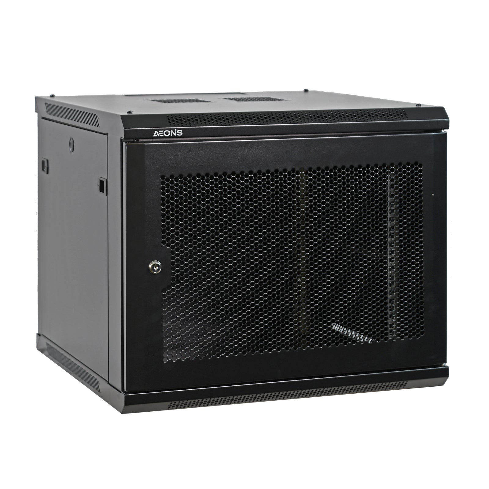 Aeon Rack Aeons Pro Series 9U Wall-Mount Rack Cabinet, Mid-Depth, Vented Door ...