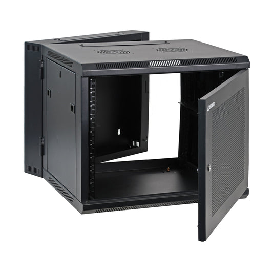 Aeons SB Series 9U Wall-Mount Network Cabinet, Hinged Swing-Out, Mid-Depth, Vented Door