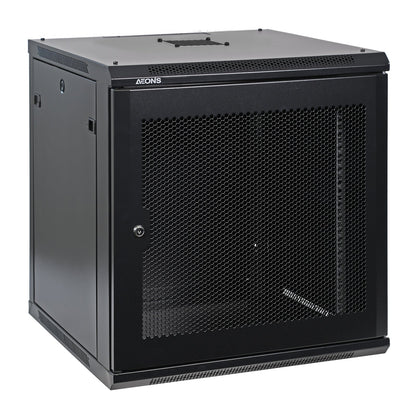 Aeons Pro Series 12U Wall-Mount Rack Cabinet, Mid-Depth, Vented Door