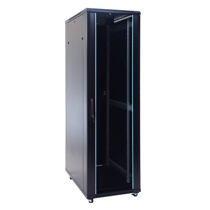 Aeons G-Series 42U Professional Server Rack Enclosure Cabinet Kit, Mid-Depth, Secure Glass Door, Cable Management
