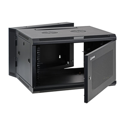 Aeons SB Series 6U Wall-Mount Network Cabinet, Hinged Swing-Out, Mid-Depth, Vented Door