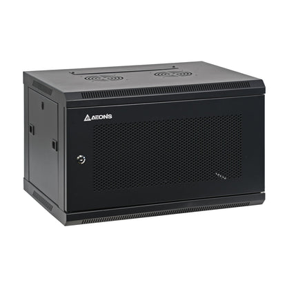 Aeons SC Series 6U Wall-Mount Rack Cabinet, Switch-Depth, Vented Door, Assembled