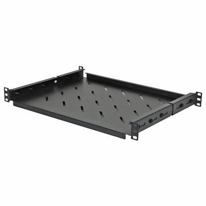 Aeons Universal 1U Rack Mount Vented 4-Post Fixed Shelf, Adjustable Mounting, 14-inch Depth