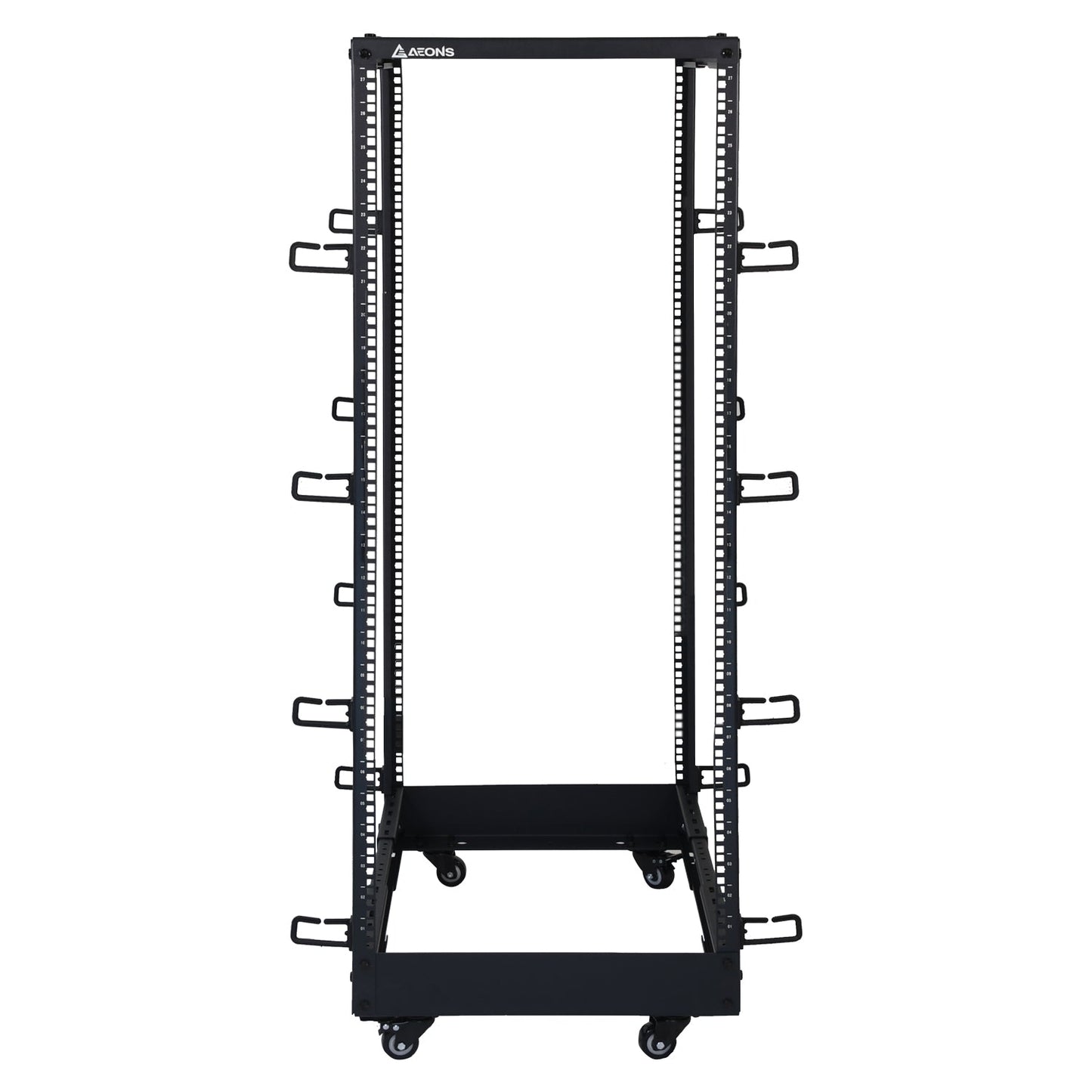 Aeons SR Series 27U 4-Post Open Frame Rack, Adjustable Depth