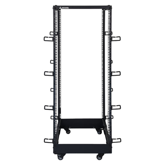 Aeons SR Series 27U 4-Post Open Frame Rack, Adjustable Depth