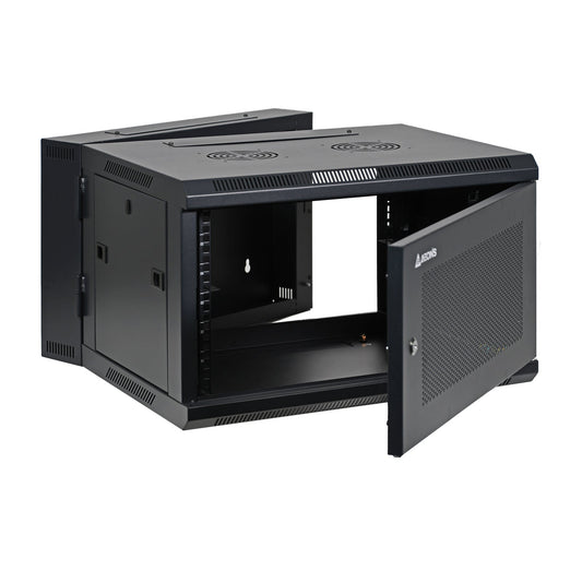 Aeons SB Series 6U Wall-Mount Network Cabinet, Hinged Swing-Out, Switch-Depth, Vented Door