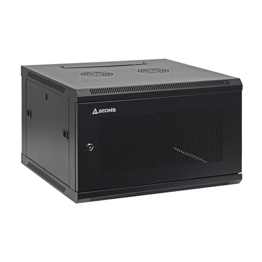 Aeons SC Series 6U Wall-Mount Rack Cabinet, Mid-Depth, Vented Door, Assembled