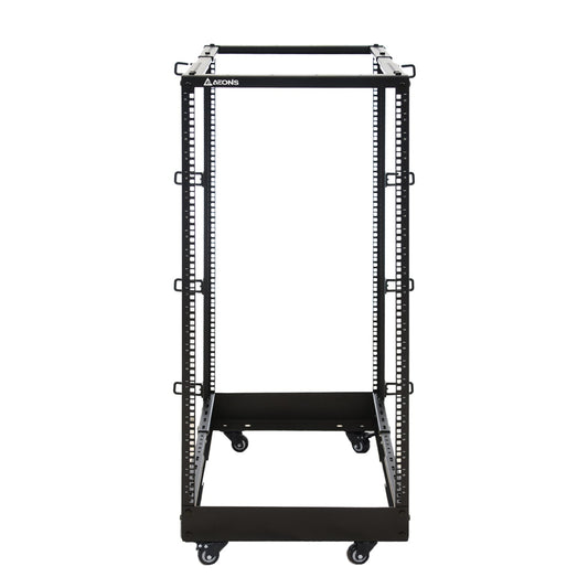 Aeons SR Series 22U 4-Post Open Frame Rack, Adjustable Depth