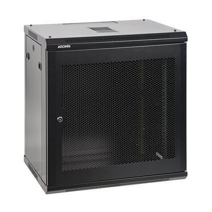 Aeons Pro Series 12U Wall-Mount Rack Cabinet, Switch-Depth, Vented Door
