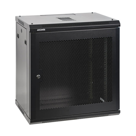 Aeons Pro Series 12U Wall-Mount Rack Cabinet, Switch-Depth, Vented Door