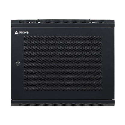Aeons SC Series 9U Wall-Mount Rack Cabinet, Switch-Depth, Vented Door, Assembled