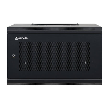 Aeons SB Series 6U Wall-Mount Network Cabinet, Hinged Swing-Out, Mid-Depth, Vented Door