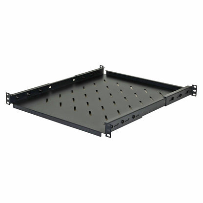 Aeons Universal 1U Rack Mount Vented 4-Post Fixed Shelf, Adjustable Mounting, 22-inch Depth