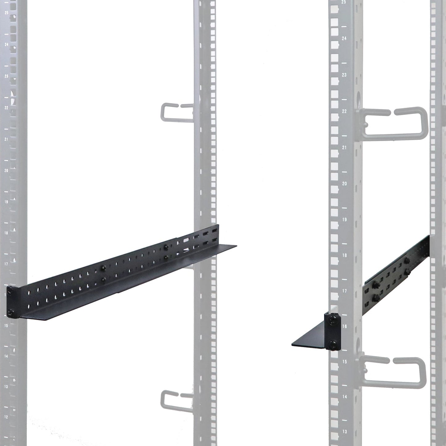 Aeons Universal 1U Adjustable Rack Mount Server Shelf Rails, up to 40-inch Depth