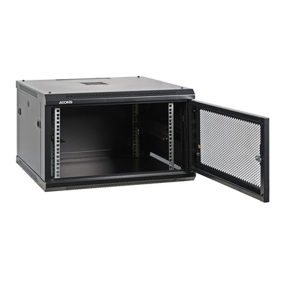 Aeons Pro Series 6U Wall-Mount Rack Cabinet, Mid-Depth, Vented Door