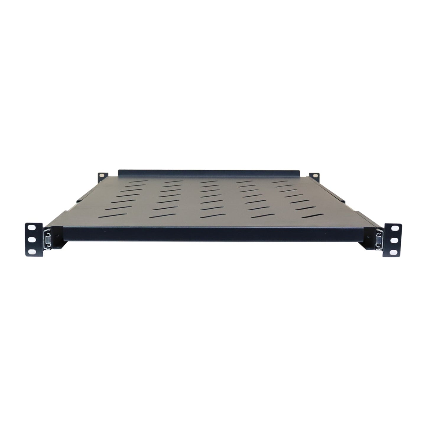 Aeons Universal 1U Rack Mount Vented 4-Post Sliding Shelf, Adjustable Mounting, 24-inch Depth