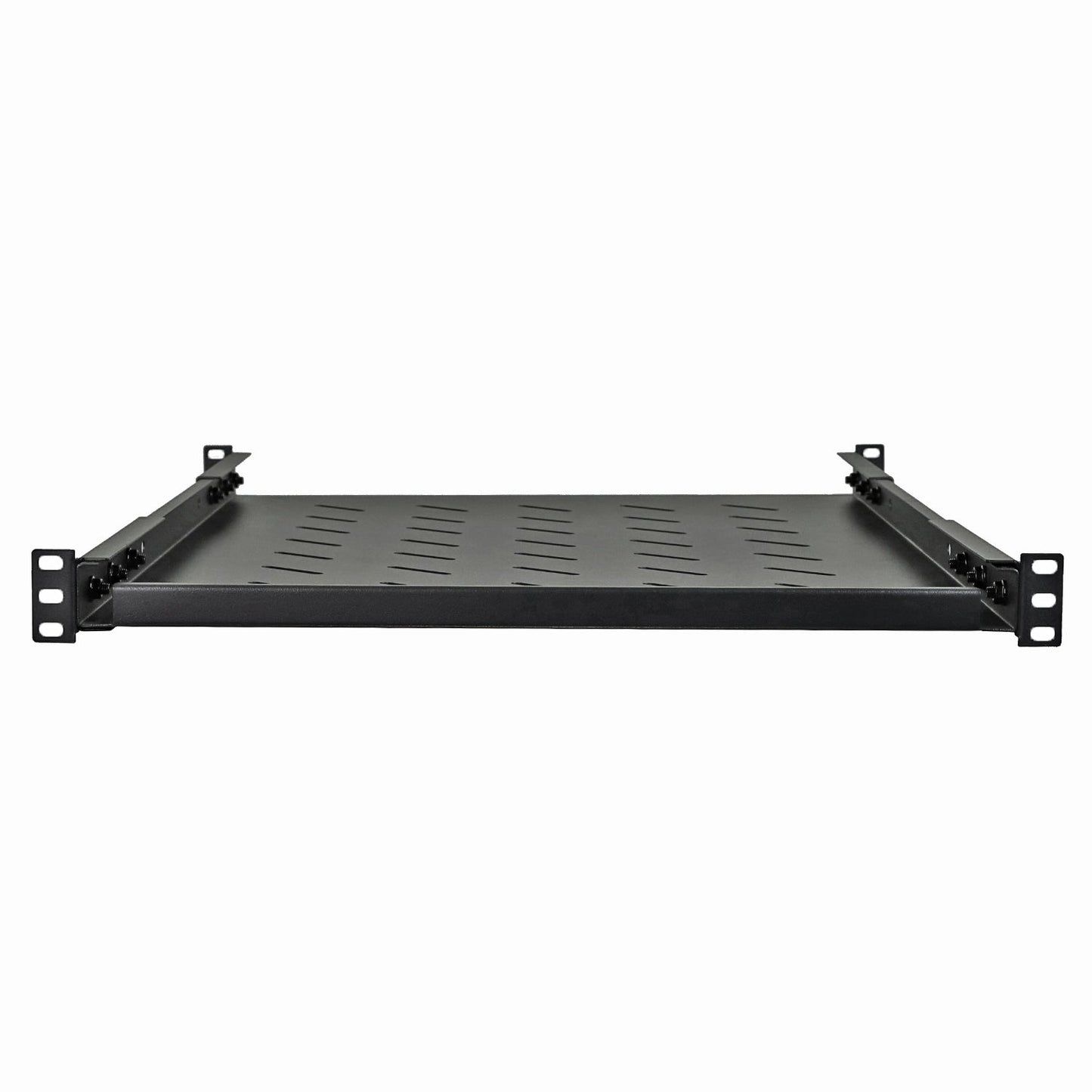 Aeons Universal 1U Rack Mount Vented 4-Post Fixed Shelf, Adjustable Mounting, 26-inch Depth