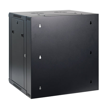 Aeons SB Series 12U Wall-Mount Network Cabinet, Hinged Swing-Out, Switch-Depth, Glass Door
