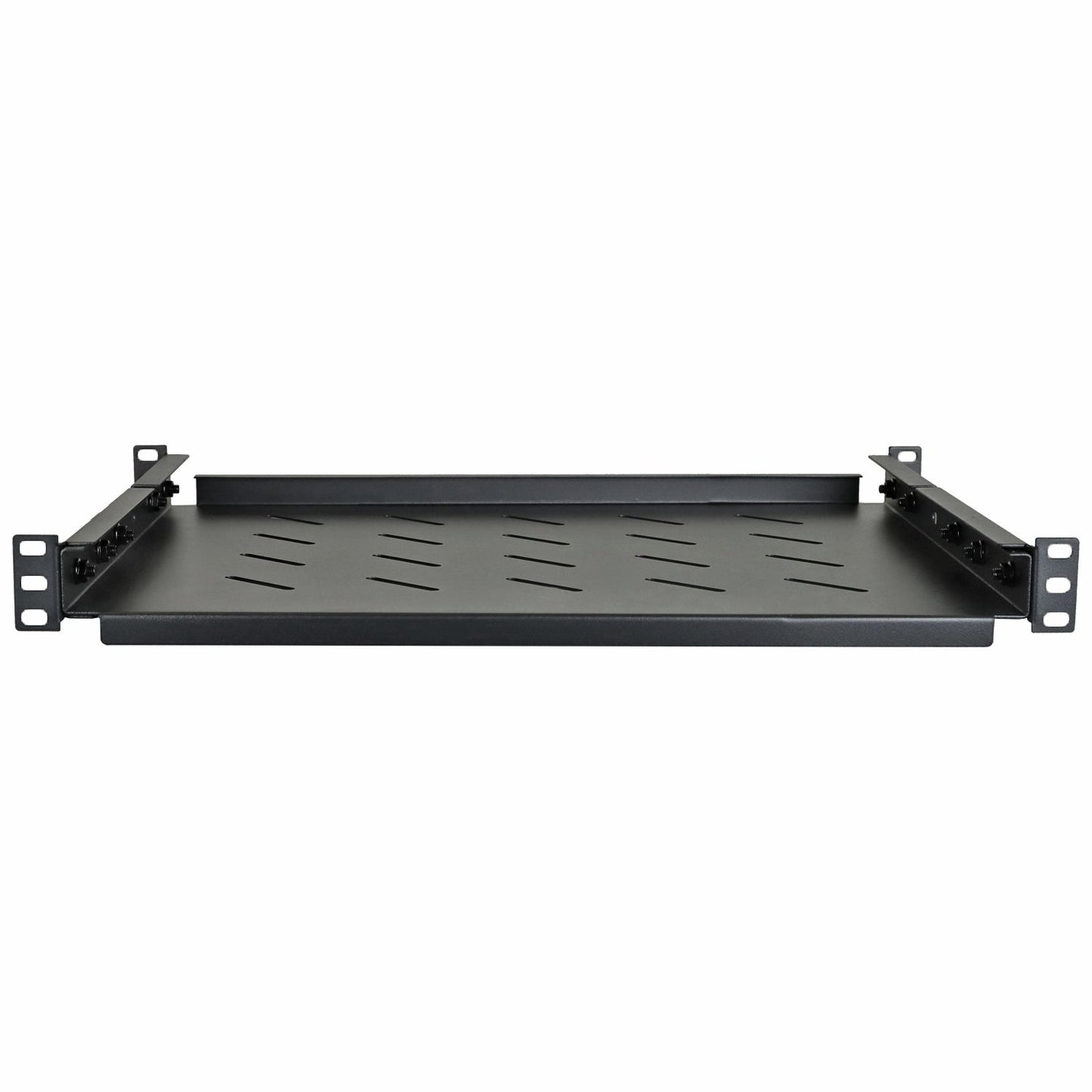 Aeons Universal 1U Rack Mount Vented 4-Post Fixed Shelf, Adjustable Mounting, 14-inch Depth