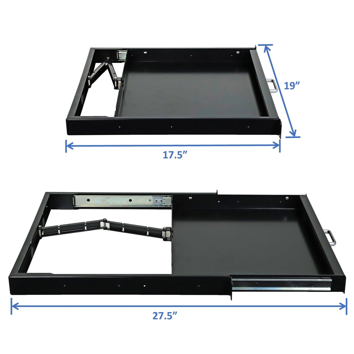 Aeons Premium 1U Rack Mount Sliding Drawer, Server Storage Cabinet Case with Lock