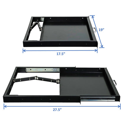 Aeons Premium 1U Rack Mount Sliding Drawer, Server Storage Cabinet Case with Lock