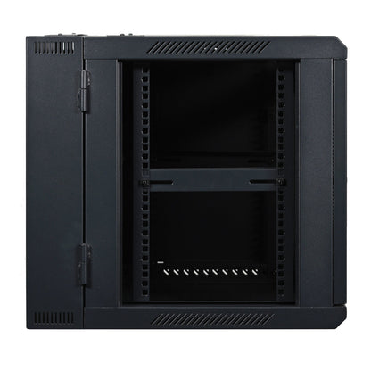 Aeons SB Series 9U Wall-Mount Network Cabinet, Hinged Swing-Out, Switch-Depth, Glass Door