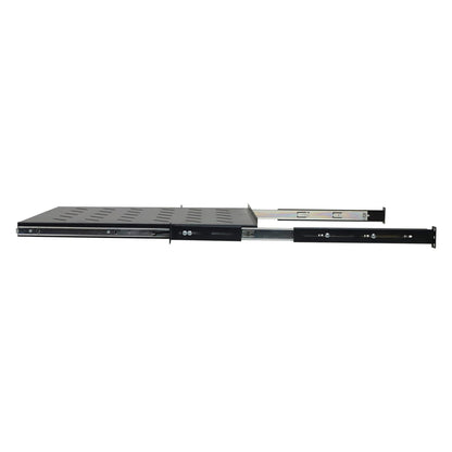 Aeons Universal 1U Rack Mount Vented 4-Post Sliding Shelf, Adjustable Mounting, 20-inch Depth