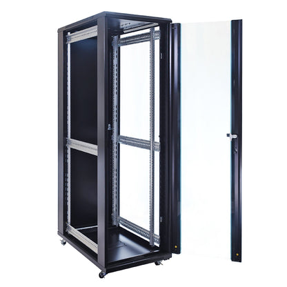 Aeons G-Series 42U Professional Server Rack Enclosure Cabinet Kit, Mid-Depth, Secure Glass Door, Cable Management