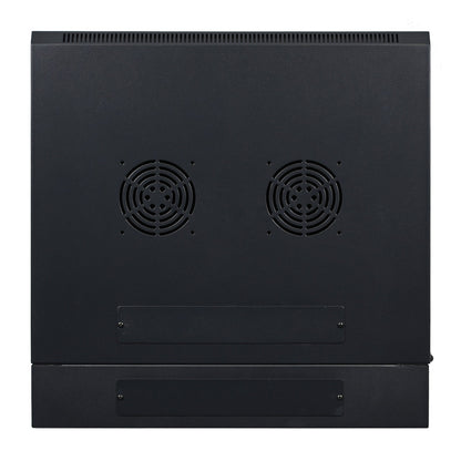 Aeons SB Series 9U Wall-Mount Network Cabinet, Hinged Swing-Out, Mid-Depth, Glass Door