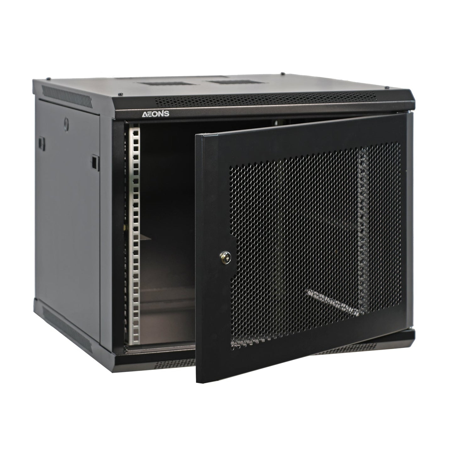 Aeons Pro Series 9U Wall-Mount Rack Cabinet, Mid-Depth, Vented Door