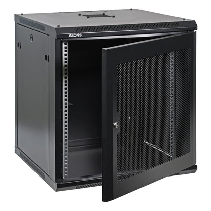 Aeons Pro Series 12U Wall-Mount Rack Cabinet, Mid-Depth, Vented Door