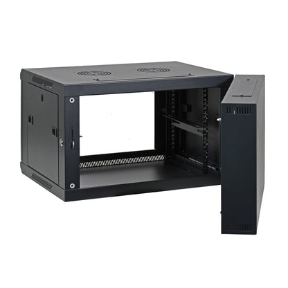 Aeons SB Series 6U Wall-Mount Network Cabinet, Hinged Swing-Out, Switch-Depth, Vented Door
