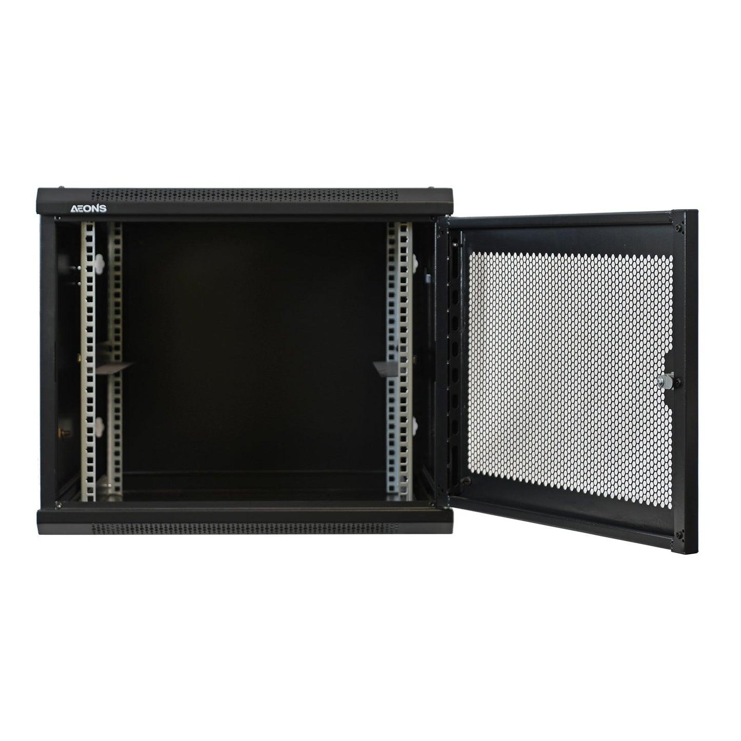 Aeons Pro Series 9U Wall-Mount Rack Cabinet, Mid-Depth, Vented Door