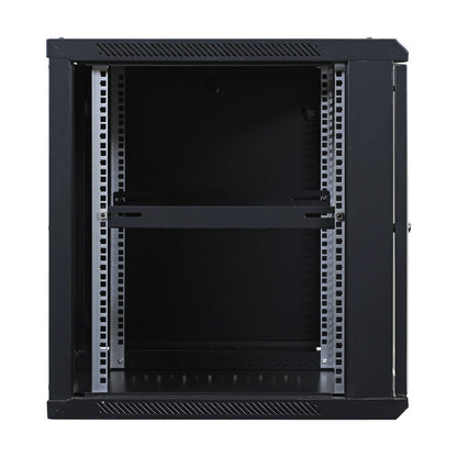 Aeons Pro Series 12U Wall-Mount Rack Cabinet, Mid-Depth, Glass Door