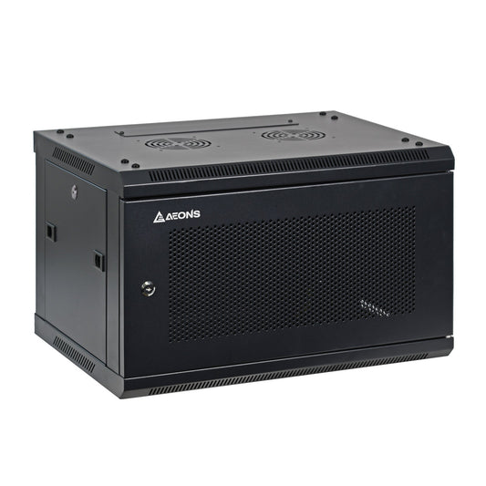 Aeons SP Series 6U Wall-Mount Rack Cabinet, Switch-Depth, Vented Door