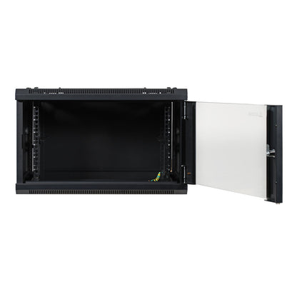 Aeons SP Series 6U Wall-Mount Rack Cabinet, Mid-Depth, Glass Door