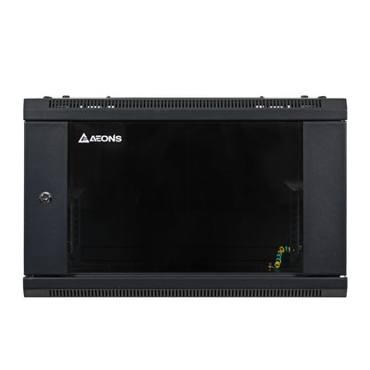 Aeons SP Series 6U Wall-Mount Rack Cabinet, Mid-Depth, Glass Door
